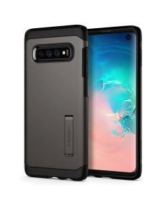 Ударопрочный чехол Spigen для Galaxy S10 - Tough Armor - Темно-серый - 605CS25804