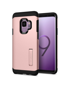 Ударопрочный чехол Spigen для Galaxy S9 - Tough Armor - Розовое золото - 592CS22847