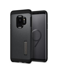 Ударопрочный чехол Spigen для Galaxy S9 - Tough Armor - Серый Графит - 592CS22848