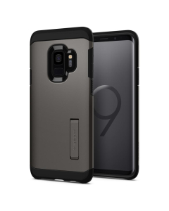 Ударопрочный чехол Spigen для Galaxy S9 - Tough Armor - Темно-серый - 592CS22845
