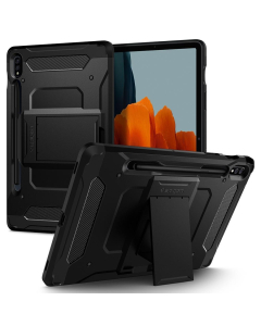 Ударопрочный чехол Spigen для Galaxy Tab S8 / Tab S7 - Tough Armor - Черный - ACS01606