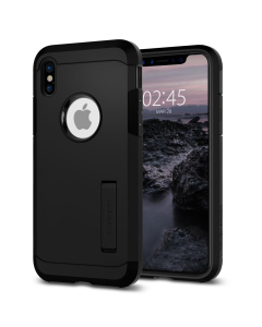 Ударопрочный чехол Spigen для iPhone X / XS - Tough Armor - Черный-матовый - 057CS22160