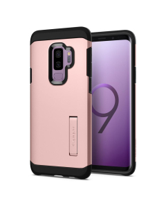 Ударопрочный чехол Spigen для Galaxy S9 Plus - Tough Armor - Розовое золото - 593CS22934