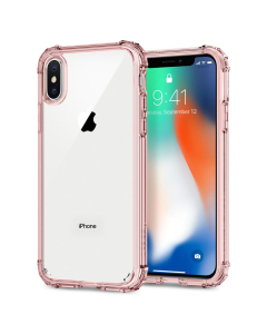Защитный чехол Spigen для iPhone X / XS - Crystal Shell - Кристально-розовый - 057CS22143