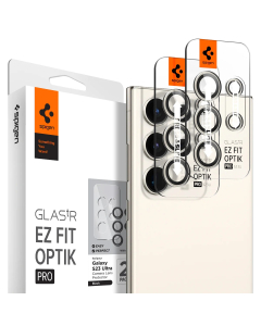 Защитное стекло для камеры Spigen для Galaxy S23 Ultra - GLAS.tR EZ Fit Optik Pro - 2 шт - Бежевый - AGL06165