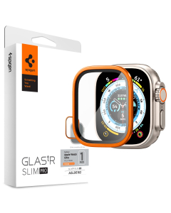 Защитное стекло Spigen для Apple Watch Ultra (49mm)- Glas.tR Slim Pro - Оранжевый - 1 шт - AGL06162