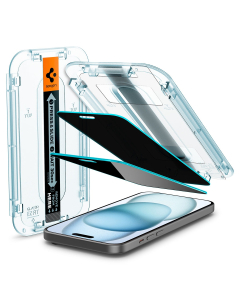 Защитное стекло Spigen для iPhone 15 - Glas.tR EZ Fit (Privacy) - Прозрачный - 2 шт - AGL06905