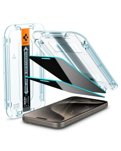 Защитное стекло Spigen для iPhone 15 Pro - Glas.tR EZ Fit (Privacy) - Прозрачный - 2 шт - AGL06894