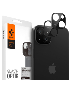 Защитное стекло для камеры Spigen для iPhone 15 / 15 Plus - Glas.tR Optik - Черный - 2 шт - AGL06917