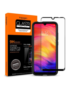 Защитное стекло Spigen для Redmi Note 7 - Glass FC - Черный - AGL00078