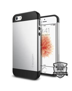 Защитный чехол Spigen для iPhone SE / 5s / 5 - Slim Armor - Серебристый - 041CS20249