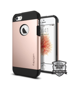 Защитный чехол Spigen для iPhone SE / 5s / 5 - Tough Armor - Розовое золото - 041CS20190