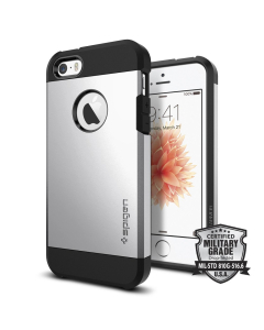 Защитный чехол Spigen для iPhone SE / 5s / 5 - Tough Armor - Серебристый - 041CS20251