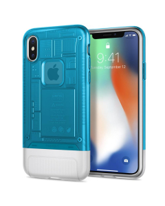 Защитный чехол Spigen для iPhone X / XS - Classic C1 - Голубой - 057CS24432