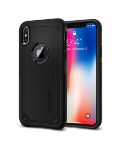 Защитный чехол Spigen для iPhone X / XS - Hybrid Armor - Черный - 057CS22349