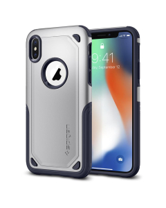 Защитный чехол Spigen для iPhone X / XS - Hybrid Armor - Серебристый - 057CS22352