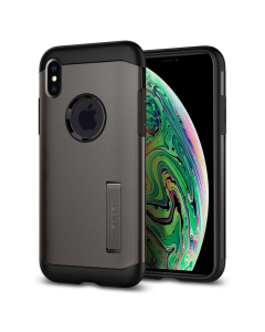 Защитный чехол Spigen для iPhone XS Max - Slim Armor - Темно-серый - 065CS25153
