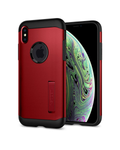 Защитный чехол Spigen для iPhone X / XS - Slim Armor - Красный - 063CS24520