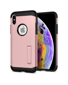 Защитный чехол Spigen для iPhone X / XS - Slim Armor - Розовое золото - 063CS25137