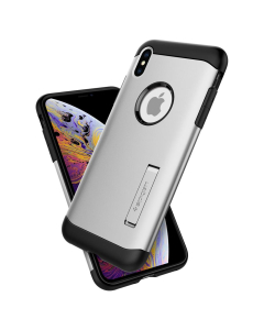 Защитный чехол Spigen для iPhone X / XS - Slim Armor - Серебристый - 063CS24521
