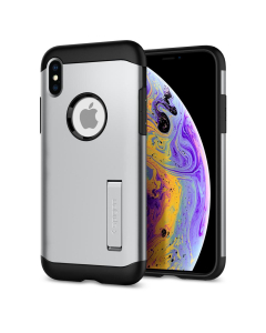Защитный чехол Spigen для iPhone X / XS - Slim Armor - Серебристый - 063CS25139