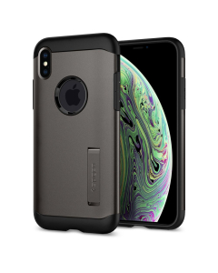 Защитный чехол Spigen для iPhone X / XS - Slim Armor - Темно-серый - 063CS25133