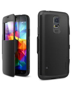 Защитный чехол Spigen для Galaxy S5 - Slim Armor View - Черный - SGP10996