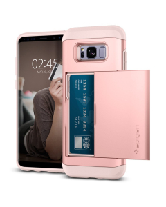 Чехол-визитница Spigen для Galaxy S8 Plus - Slim Armor CS - Розовое золото - 571CS21671