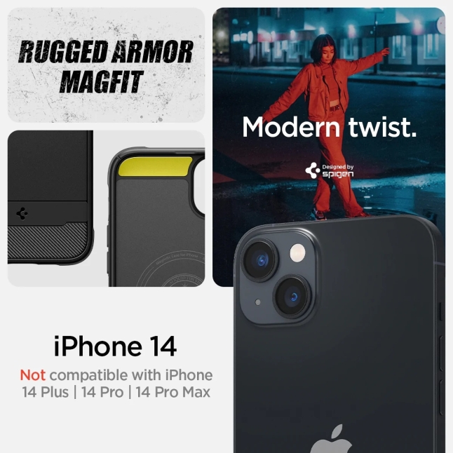 iphone 14 pro case rugged armor magfit