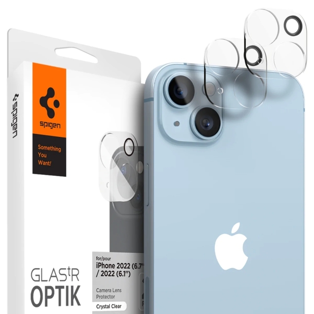 Защитное стекло для камеры SPIGEN для iPhone 14 / 14 Plus - Optik Lens Protector - Прозрачный - 2 шт - AGL05229