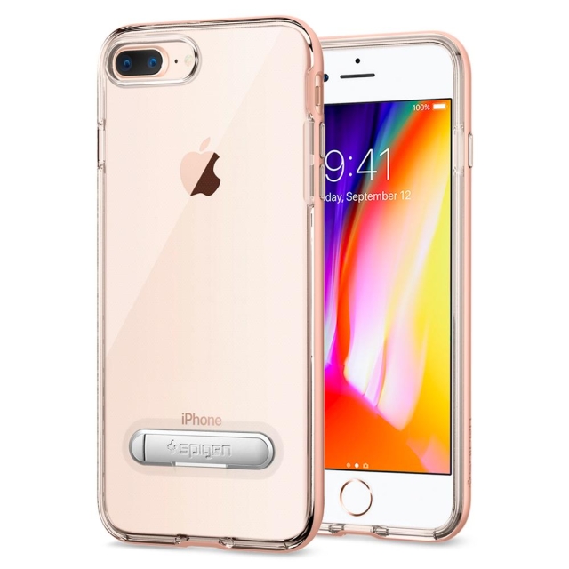 Чехол с подставкой SPIGEN для iPhone 7 Plus / 8 Plus - Crystal Hybrid - Красное золото - 055CS22576