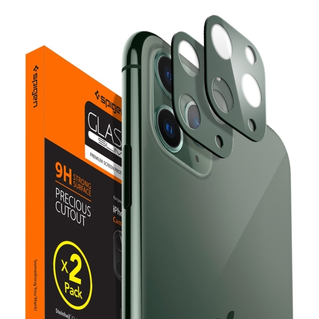 Защитное стекло для камеры SPIGEN для iPhone 11 Pro / 11 Pro Max - Full Cover Camera Lens - Темно-зеленый - AGL00501 - 2 шт