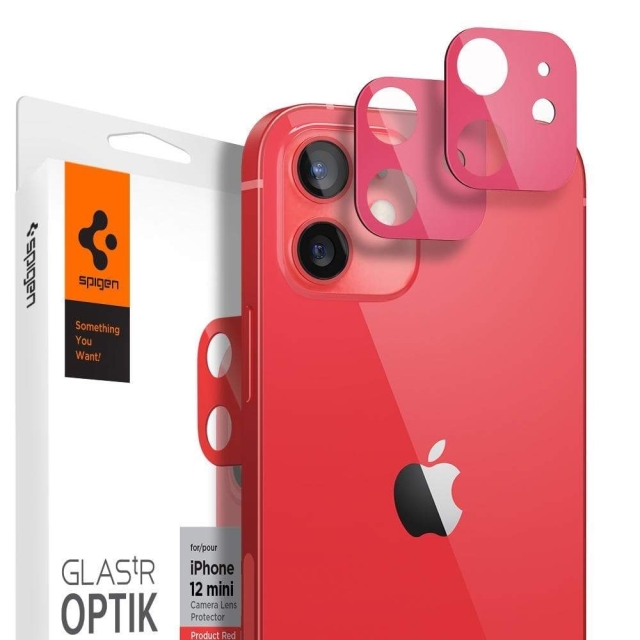 Защитное стекло для камеры SPIGEN для iPhone 12 Mini - Glass tR Optik Lens - 2 шт - Красный - AGL02464