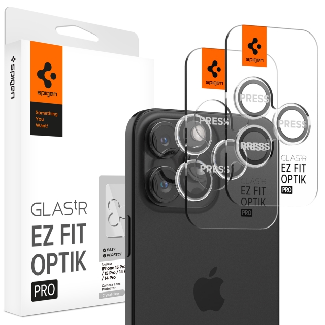 Защитное стекло для камеры SPIGEN для iPhone 15 Pro / 15 Pro Max / 14 Pro / 14 Pro Max - Glas.tR EZ Fit Optik Pro - Прозрачный - 2 шт - AGL06914