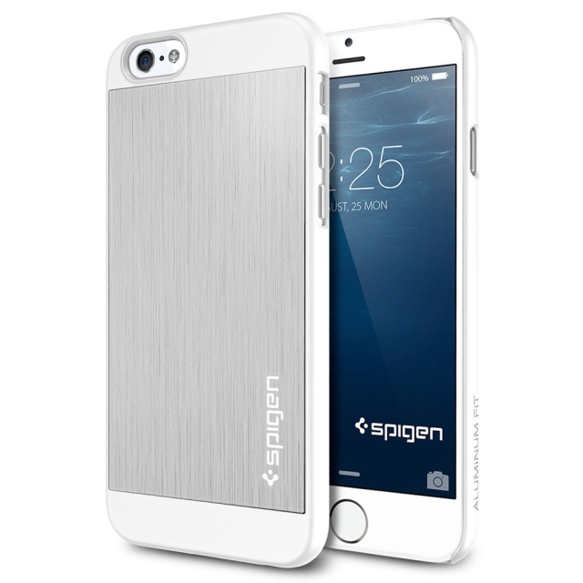 Алюминиевый чехол SPIGEN для iPhone 6s / 6 - Aluminum Fit - Серебристый - SGP10947