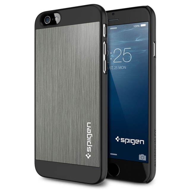 Алюминиевый чехол SPIGEN для iPhone 6s / 6 - Aluminum Fit - Серый - SGP10948