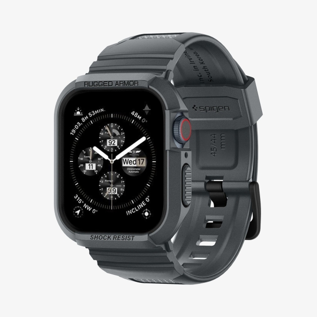Чехол с ремешком SPIGEN для Apple Watch (45/44 mm) - Rugged Armor Pro - Темно-серый - ACS07387
