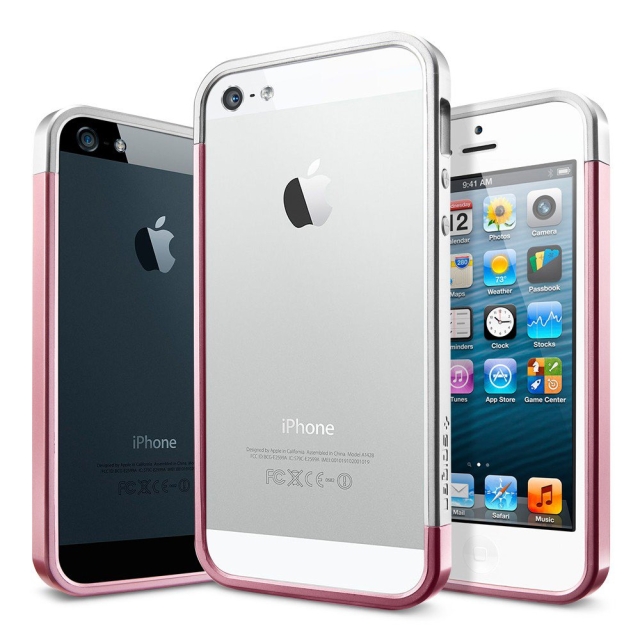 Бампер SPIGEN для iPhone SE / 5s / 5 - Liner EX Slim Metal - Розовый - SGP10080