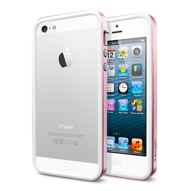 Бампер SPIGEN для iPhone SE / 5s / 5 - Neo Hybrid EX Metal - Розовый - SGP09659