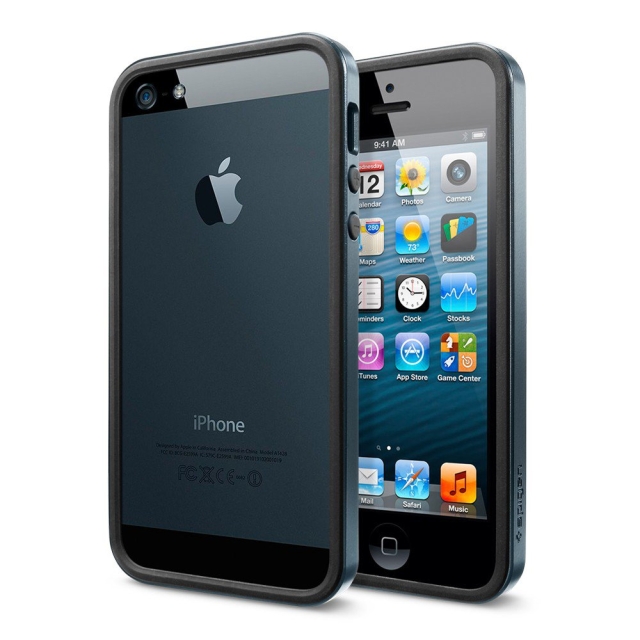 Бампер SPIGEN для iPhone SE / 5s / 5 - Neo Hybrid EX Slim Metal - Синевато-серый - SGP10037