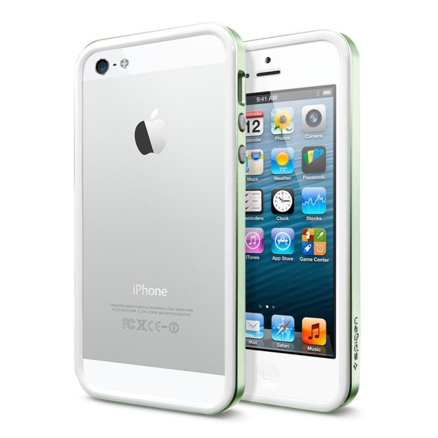 Бампер SPIGEN для iPhone SE / 5s / 5 - Neo Hybrid EX Slim Metal - Зеленый - SGP10035