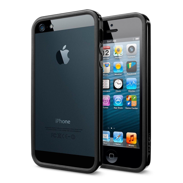 Бампер SPIGEN для iPhone SE / 5s / 5 - Neo Hybrid EX Slim Vivid - Черный - SGP10093
