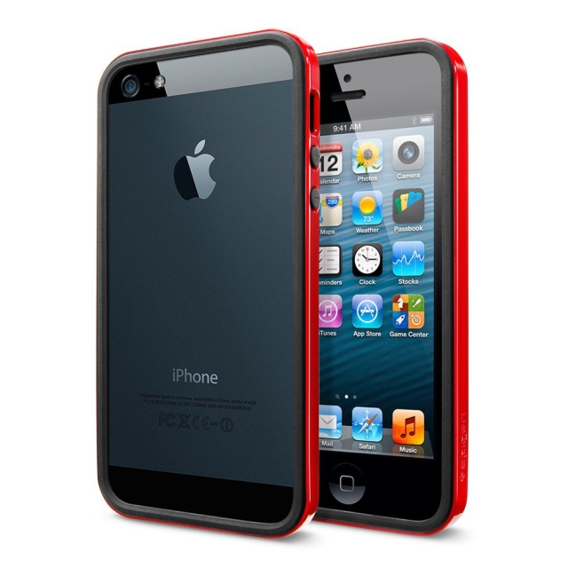 Бампер SPIGEN для iPhone SE / 5s / 5 - Neo Hybrid EX Slim Vivid - Красный - SGP10026