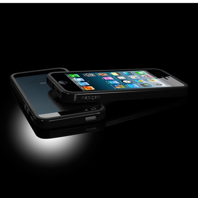 Бампер SPIGEN для iPhone SE / 5s / 5 - Neo Hybrid EX Vivid - Черный - SGP09520
