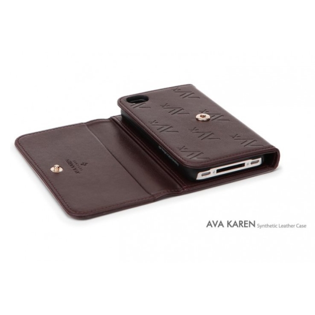 Чехол-бумажник SPIGEN для iPhone 4s / 4 - Ava Karen - Темно-коричневый - SGP08522
