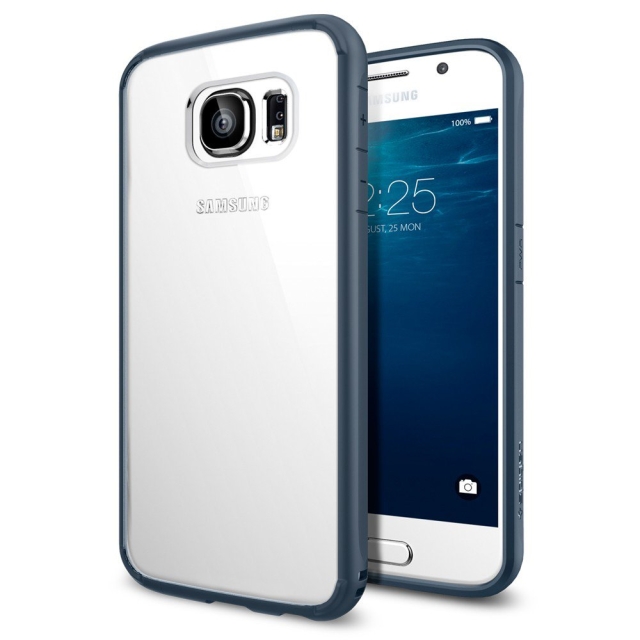 Чехол-гибрид SPIGEN для Galaxy S6 - Ultra Hybrid - Синевато-серый - SGP11313