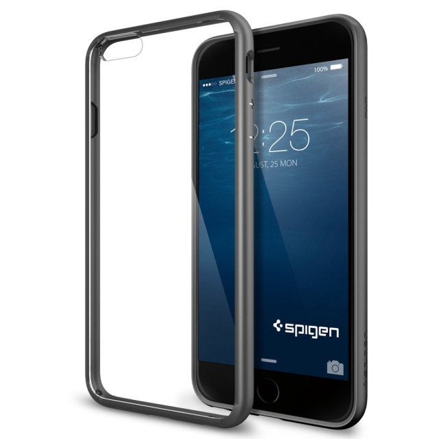 Чехол-гибрид SPIGEN для iPhone 6s Plus / 6 Plus - Ultra Hybrid - Темно-серый - SGP10896