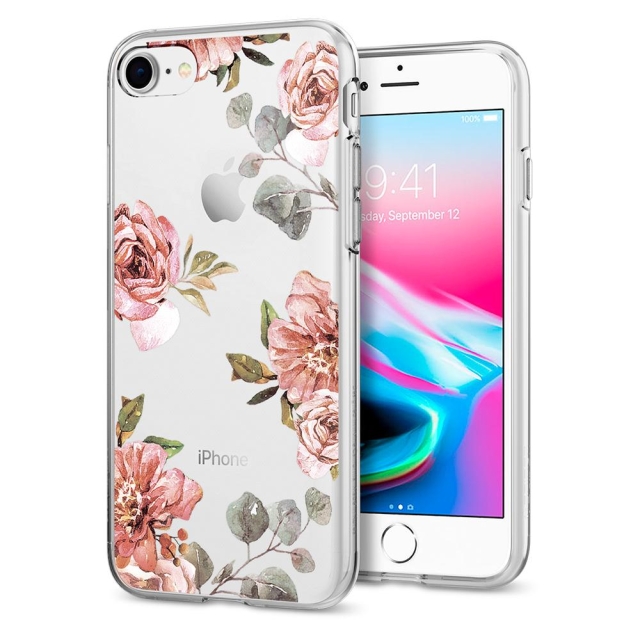 Чехол-капсула SPIGEN для iPhone SE (2022/2020)/8/7 - Liquid Crystal Aquarelle - Роза - 054CS22619