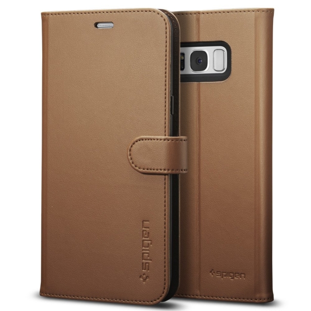 Чехол-книжка SPIGEN для Galaxy S8 Plus - Wallet S - Коричневый - 571CS21688