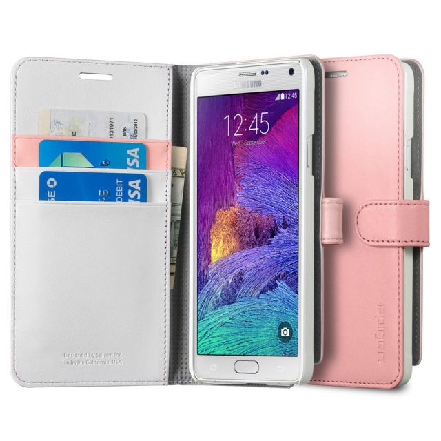 Чехол-книжка SPIGEN для Galaxy Note 4 - Wallet S - Розовый - SGP11148